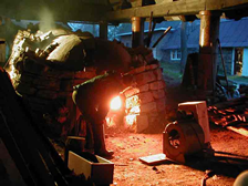 kiln at night