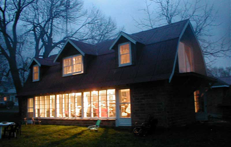 Featherstone Pottery Studio at dusk